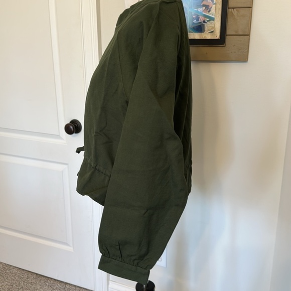 Amour Vert James Bomber Jacket, Olive Green, NWT, Size Large - Picture 6 of 11